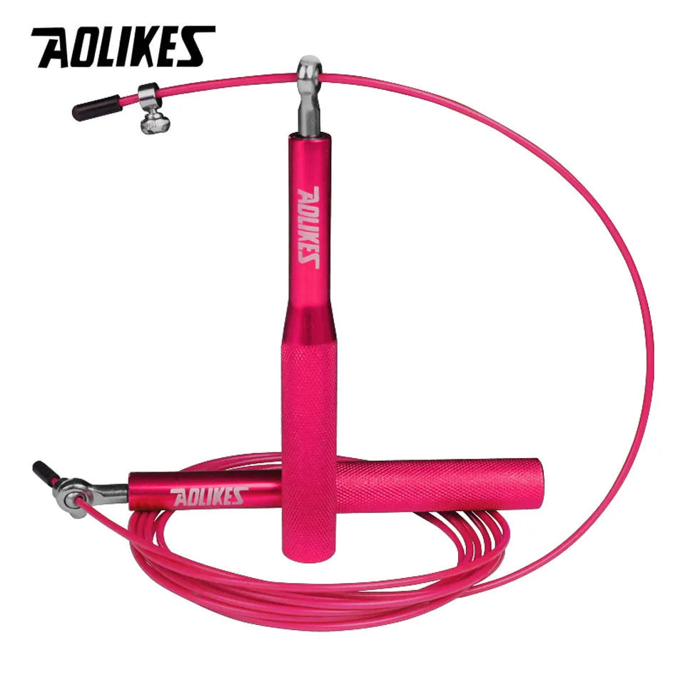 AOLIKES Crossfit Jump Rope Adjustable Jumping Rope Training Aluminum Skipping Rope Fitness Speed Skip Training Boxing MMA