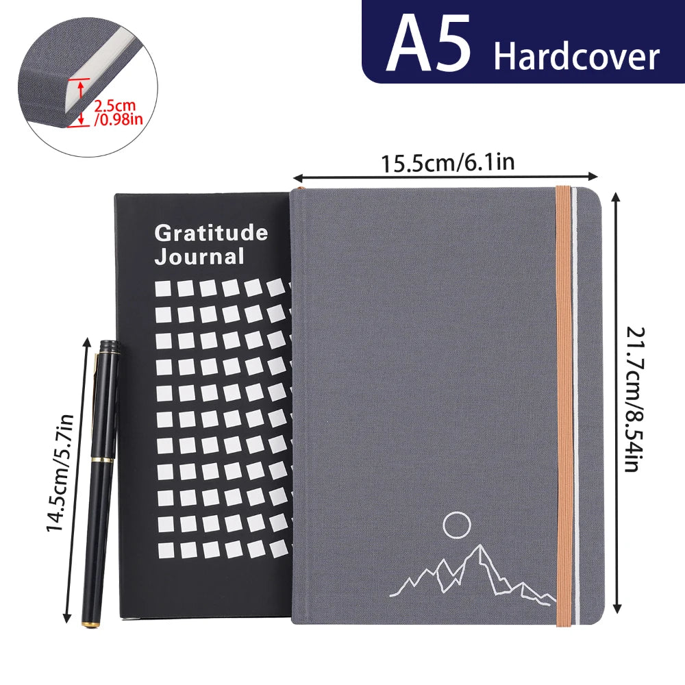 1Pc Daily Gratitude Wellness Journal For Mood Mental Health With Prompts Mindfulness Happiness A5 Reflection Notebook With Pen