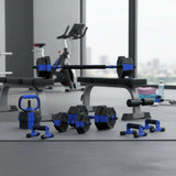 6 in 1 Adjustable Dumbbell Set 20kg to Barbell Kettlebell Push Up Support Home Gym Fitness Weight Training for Men Women
