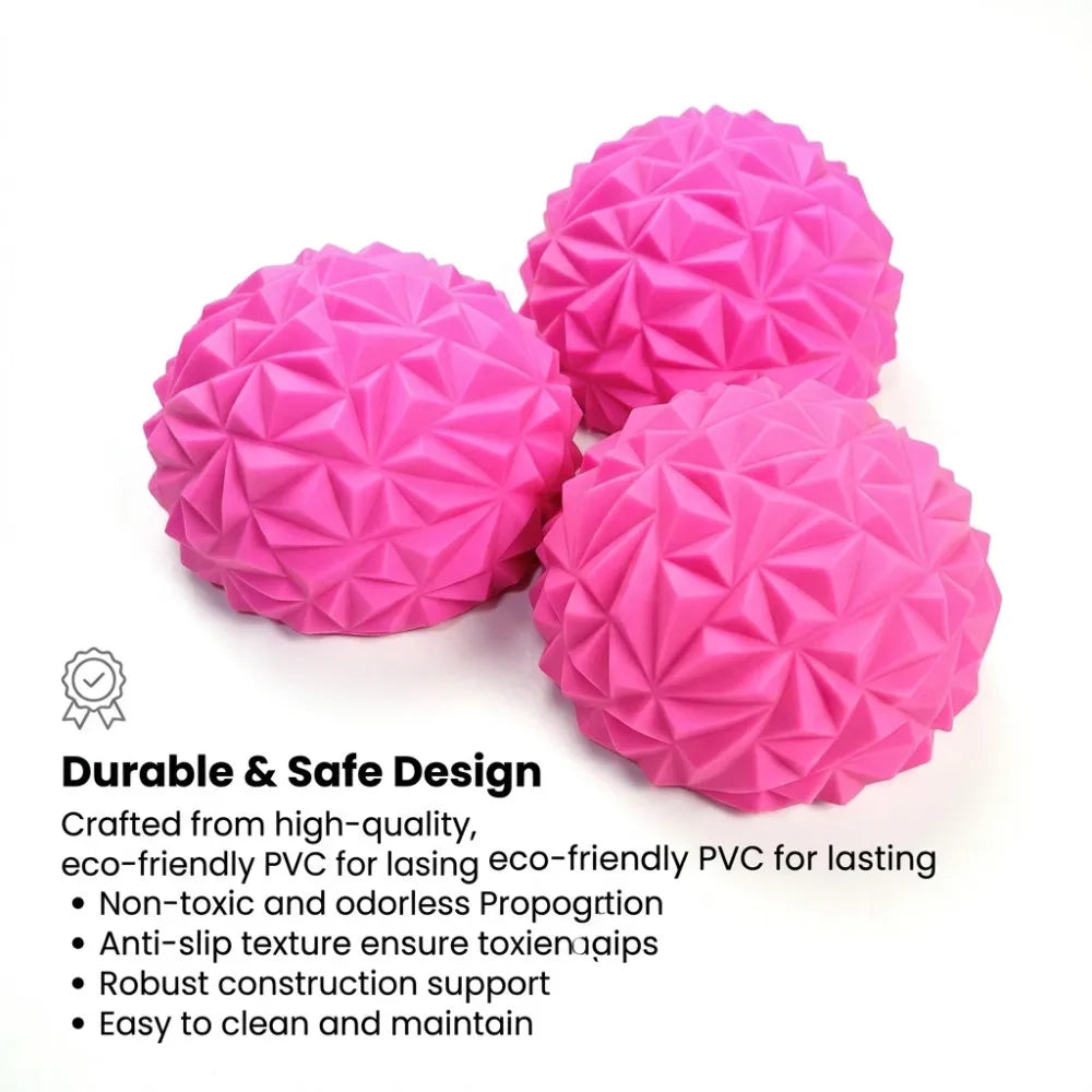 16cm Yoga Ball PVC Inflatable Massage Point Half Fit Ball Balance Trainer Stabilizer GYM Pilates Fitness Pineapple Massage Ball