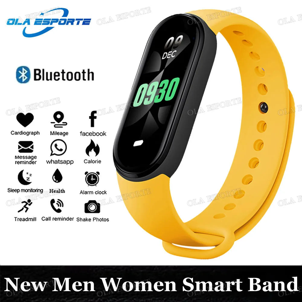 M7 Smart Watch Heart Rate Blood Pressure Monitoring AMOLED Screen Smart Wristband Fitness Tracker For Men Women Sport Bracelet