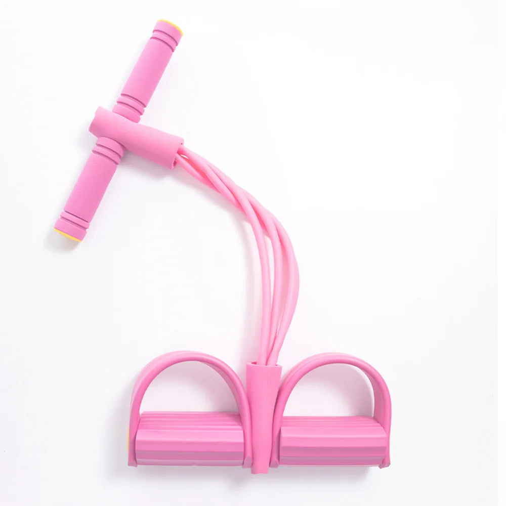 Pedal Resistance Band with Handle,6-Tubes Elastic Pull Rope Fitness Foot Pedal Resistance Bands for  Yoga Pilates Exercise