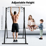 Triangular Pull up Station Black Horizontal Bar 1.75-2.3m Adjustable Height Freestanding Traction Bar for Gym School Home