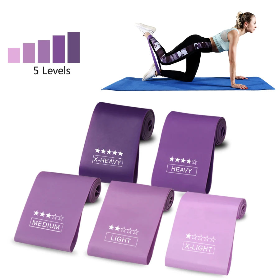 5-Level Resistance Bands Set for Pilates Fitness Mini Exercise Bands Sport Extender Workout Equipment for Crossfit