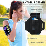 HAISSKY Zipper Pocket Running Sports Armband For iPhone 17 16 15 Pro Max 14 Plus 13 Men Women Outdoor Touch Screen Belt Arm Bags