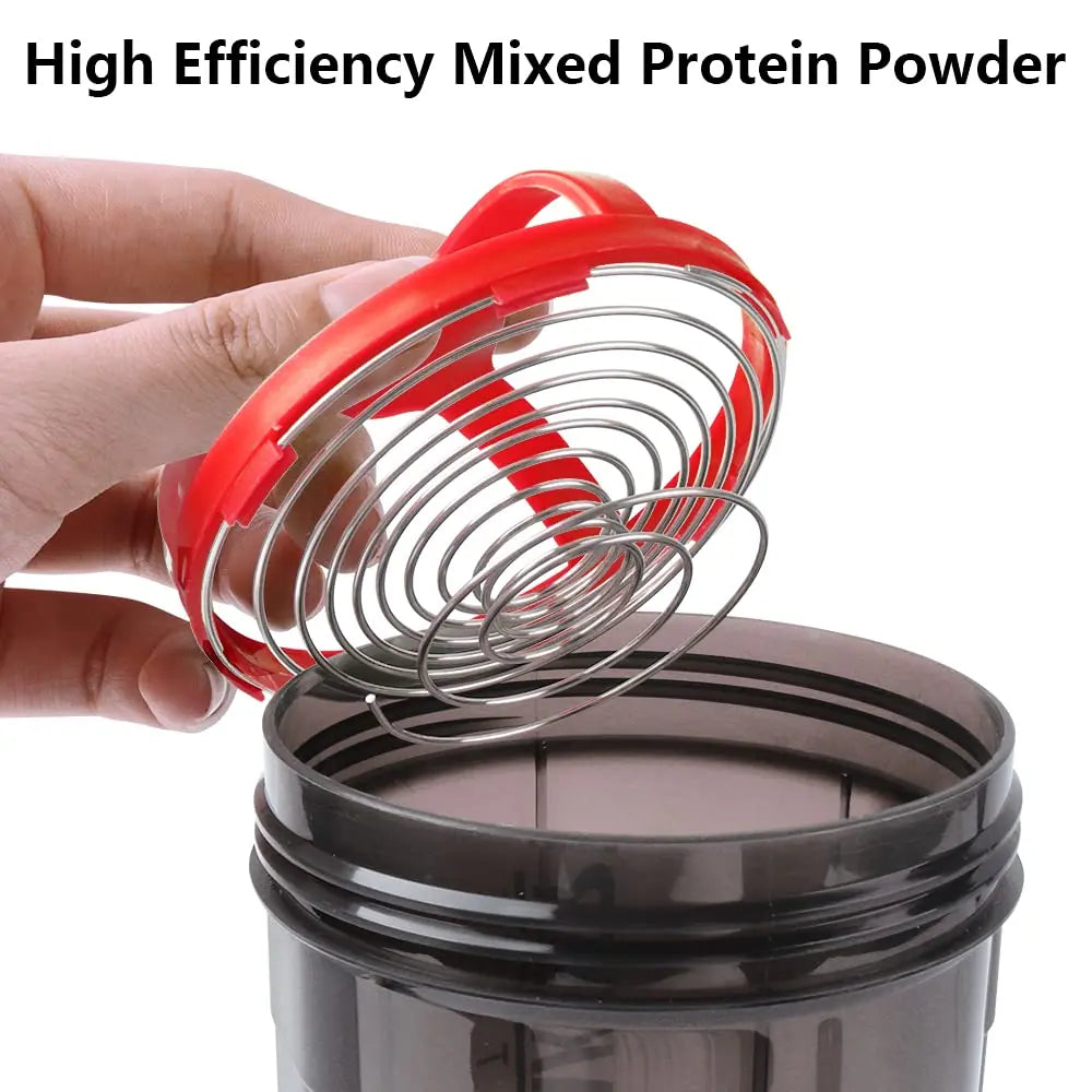 Large Capacity 3 Layers Protein Shaker Bottle with Mixing Cup for Body Building Exercise Water Shaker Cup Powder Shake Mixer