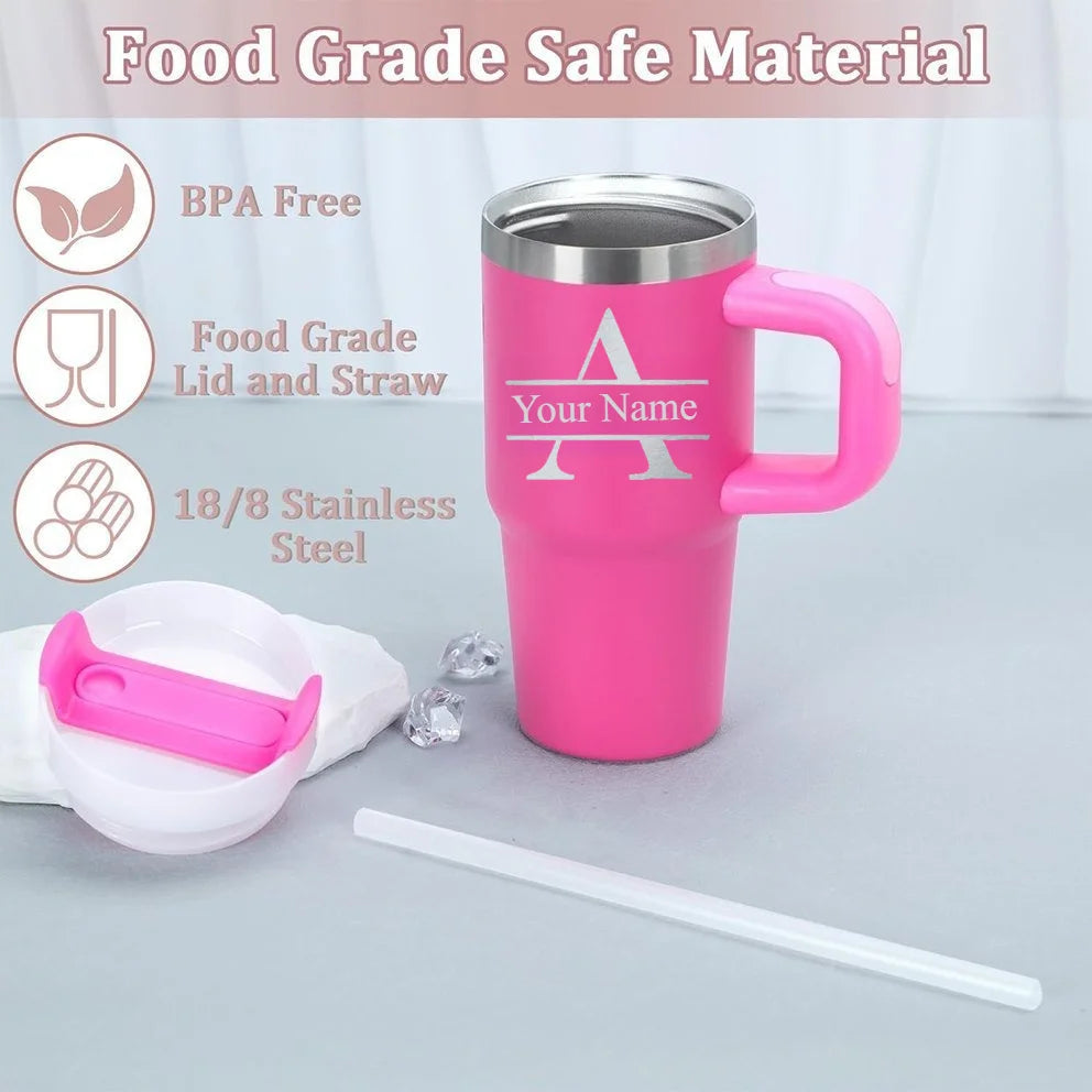 Personalized of Name 14Oz SUS304 Travel Cup Customization Water Bottle with Straw Suitable for Birthday Gifts Sport Water Bottle