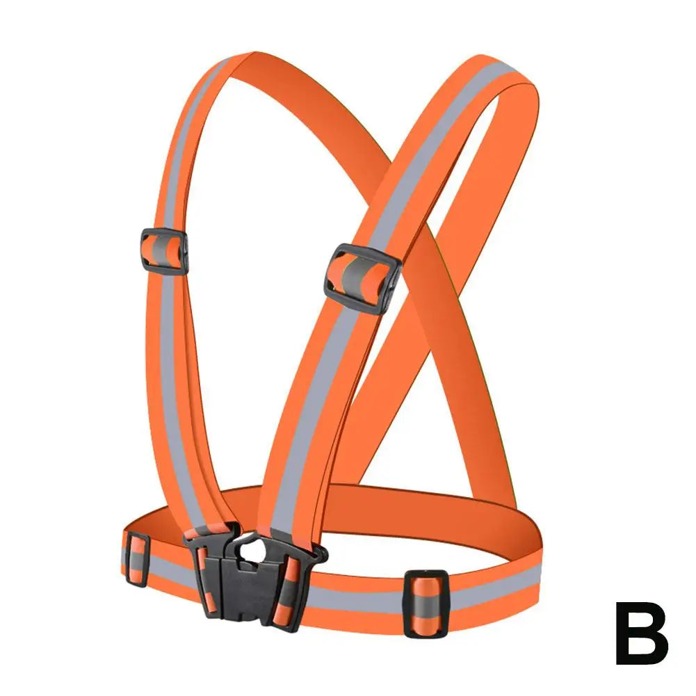 High Visibility Reflective Safety Vest Yellow Adjustable Straps Night Running Cycling Walking Outdoor Sports Safety Clothing