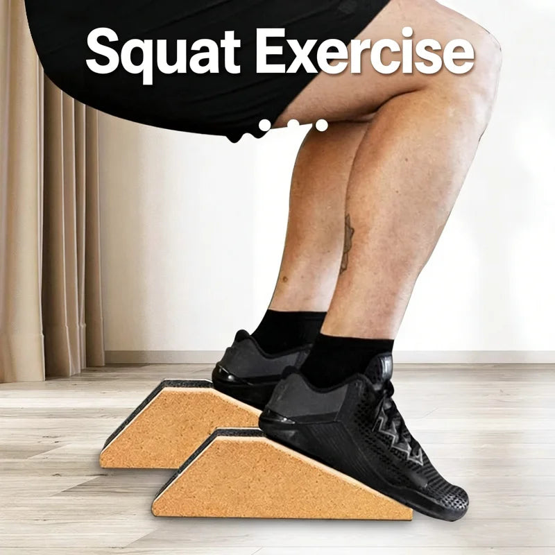2pcs Cork Yoga Wedge Block Non-Slip Surface for Squat Heel Elevation Calf Stretching Home Gym Fitness Accessories