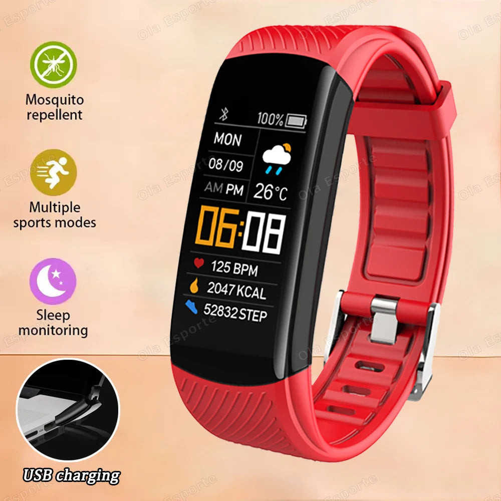 Smart Fitness Tracker Watch Heart Rate Monitor Sleep Steps Swim Waterproof Health Exercise Bracelet For Men Women Smartwatch New