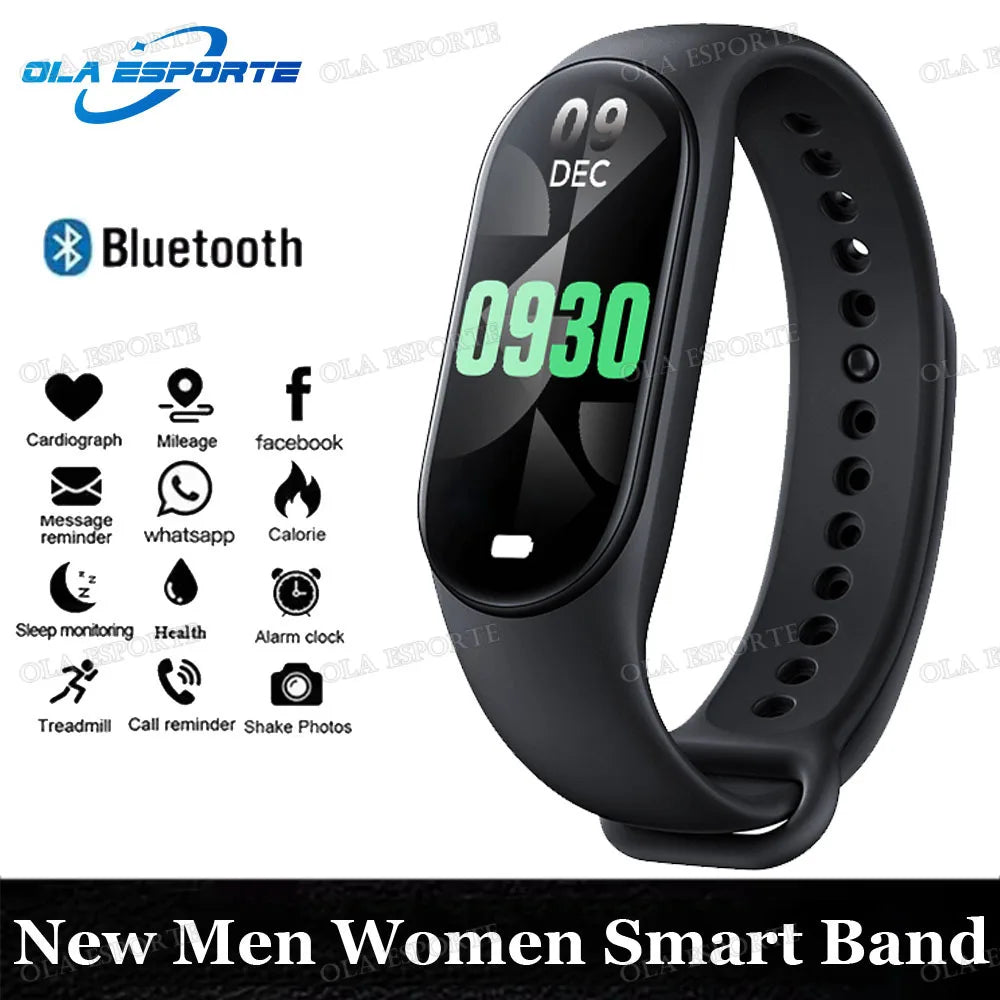 M7 Smart Watch Heart Rate Blood Pressure Monitoring AMOLED Screen Smart Wristband Fitness Tracker For Men Women Sport Bracelet