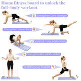 Multi-functional Pilates Board Automatic Rebound Abdominal Exercise Equipment Foldable Fitness Push Up Board with Resistance Bands EVA Elbow Pad Phone Holder for Home Office Full Body Core Workout Max 100kg