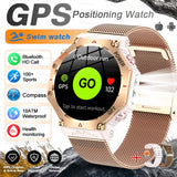 GPS New Titanium alloy Smart Watch AMOLED 10ATM Waterproof Compass Tactics Flashlight Voice Call Sport Men Fitness Swim Bracelet