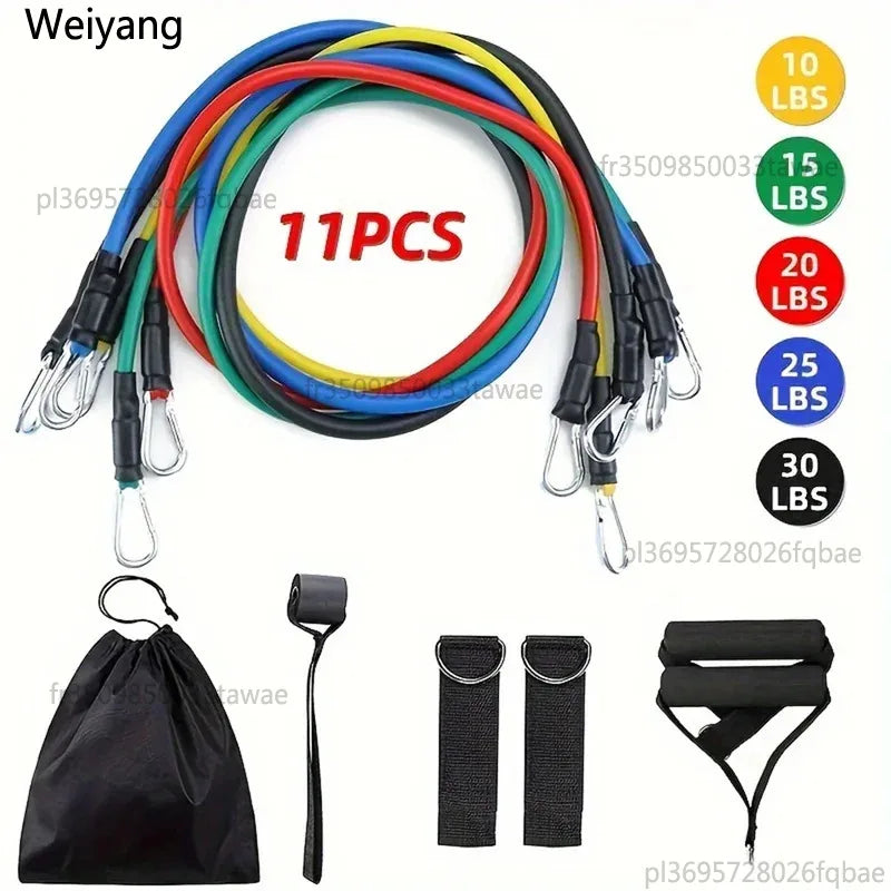 11 Piece Set Of Muscle Training Straps, Multifunctional Fitness Tension Strap, Fitness Tension Training Harness, Elastic Rope