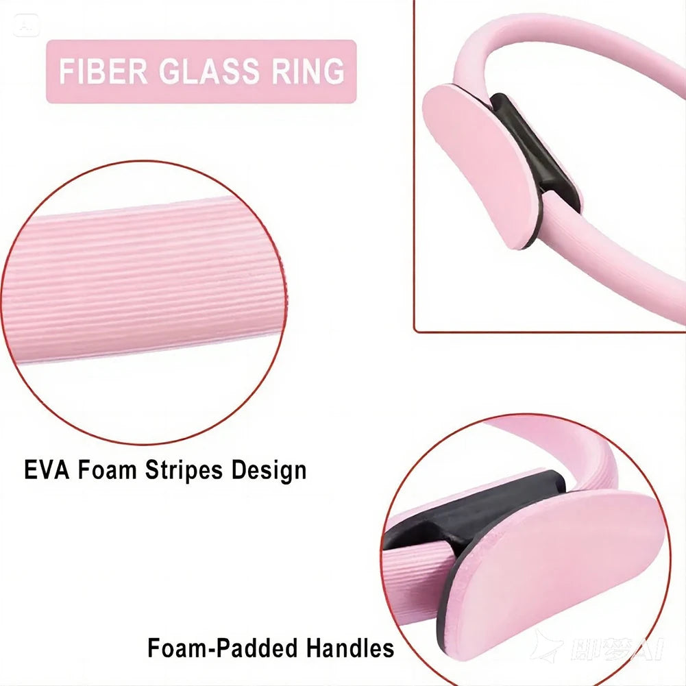 Pilates Ring Yoga Rings with Non Slip Handles Fitness Circle Flexible Resistance Exercise Equipment for Thighs Abs and Legs