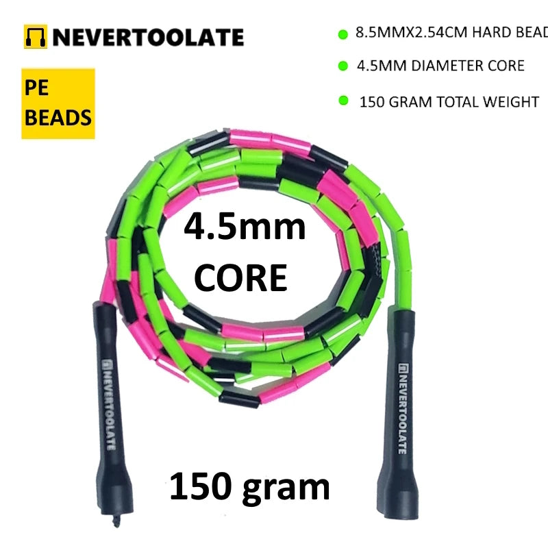 NEVERTOOLATE  CC handle hard PE beads 2.9m length jump skipping rope skip rope  coachchris same good quality