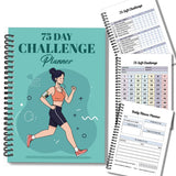 1PC 75-Day Challenge Fitness Planner Notebook, Track Habits, Meals, Mood, and Workouts, Daily Wellness Journal for Health & Disc