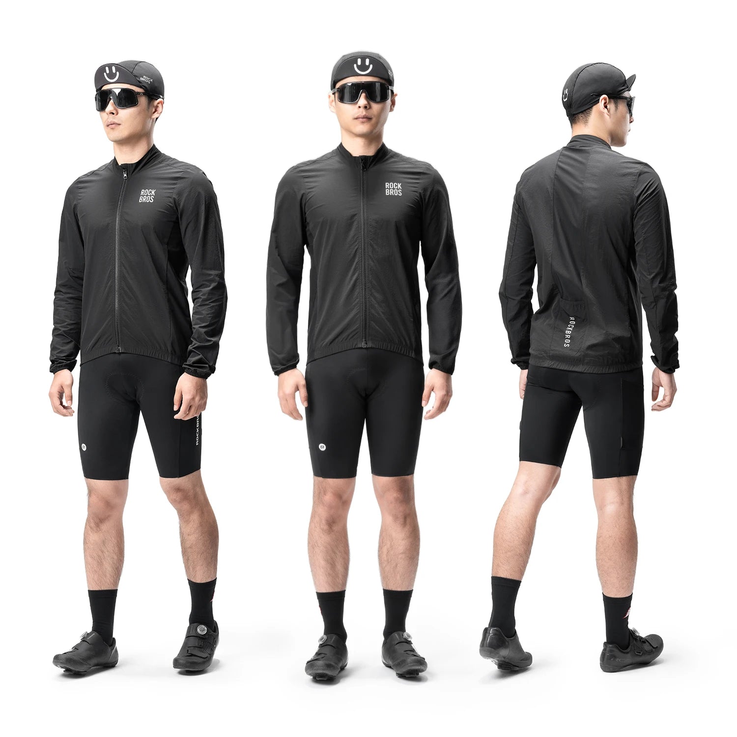 ROCKBROS Cycling Jacket Lightweight Windproof Clothing Long-sleeved Bike Windbreaker Reflective Breathable Jacket EUR Size