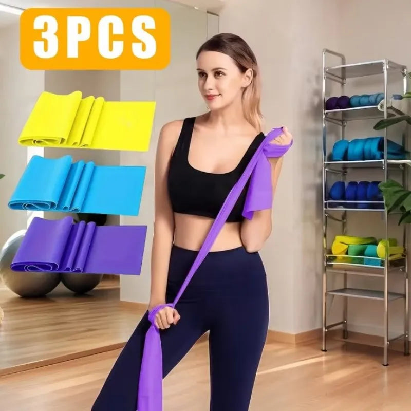 Length 150cm Yoga Pilates Stretch Resistance Band For Gym Fitness Exercise Band Training Elastic Rubber Rubber