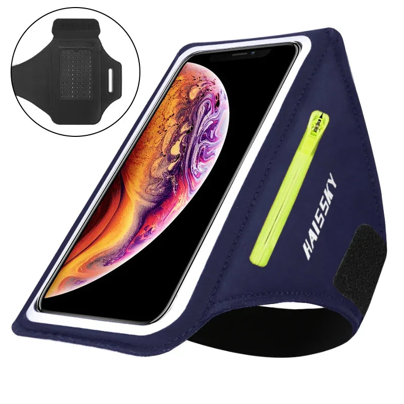 HAISSKY Running Sport Armbands For iPhone 17 16 15 14 13 Pro Max 15 Plus 16e 17 Air  iphone 11 case Pocket Arm Bag Pouch