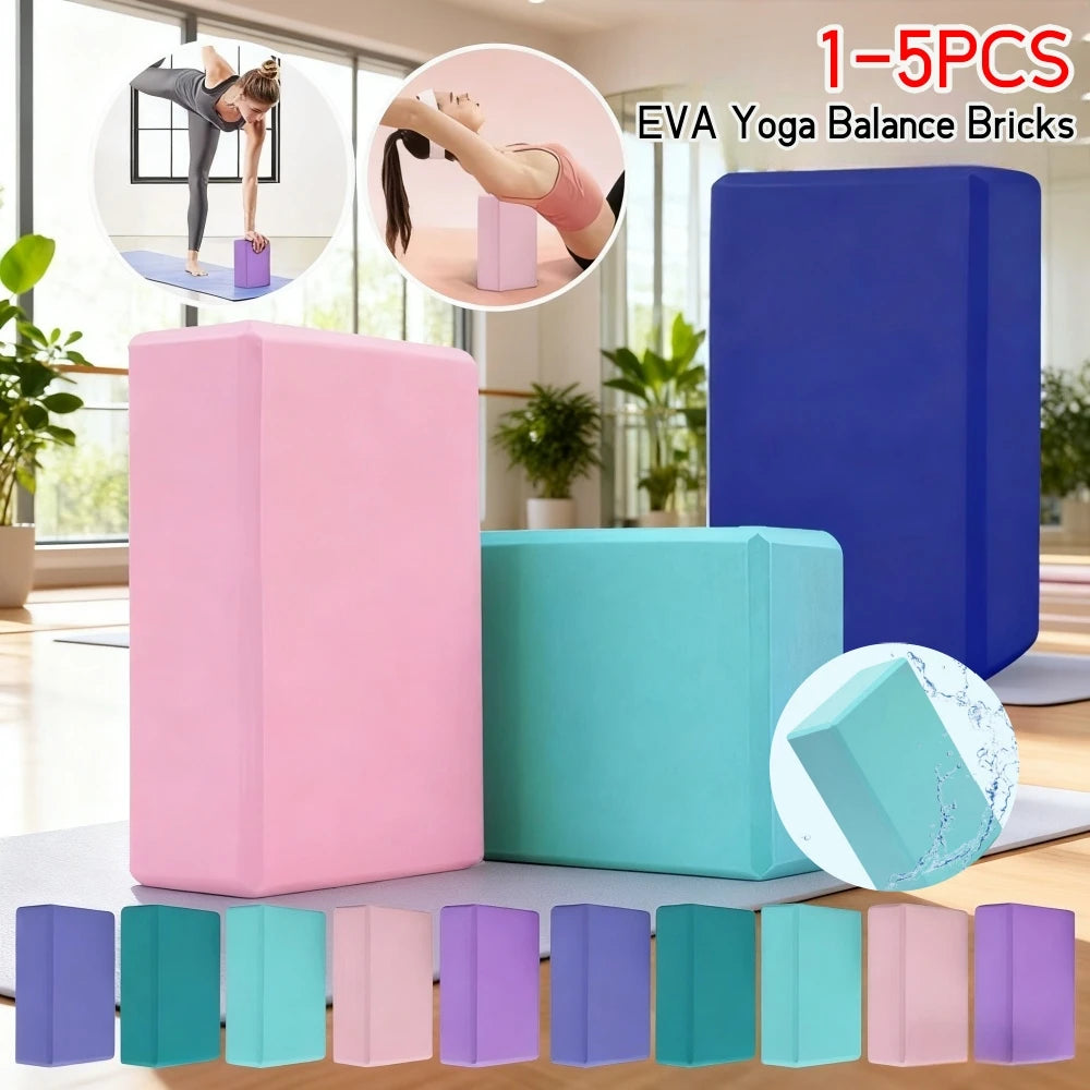 1-5PCS EVA Yoga Building Blocks Cubes Reinforcement Mats Sports Pilates Bricks Exercise Home Exercise Fitness Blocks for Yoga