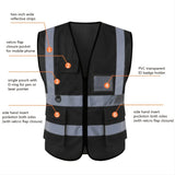 Reflective Safety Vest For Women Men High Visibility Security With Pockets Zipper Front Meets ANSI/ISEA Standards