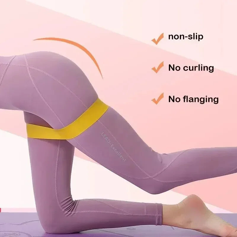 1PC Yoga Tension Belt Fitness Elastic Resistance Belt Squat Tension Ring Stretching Exercise Belt Home Gym Yoga Strap
