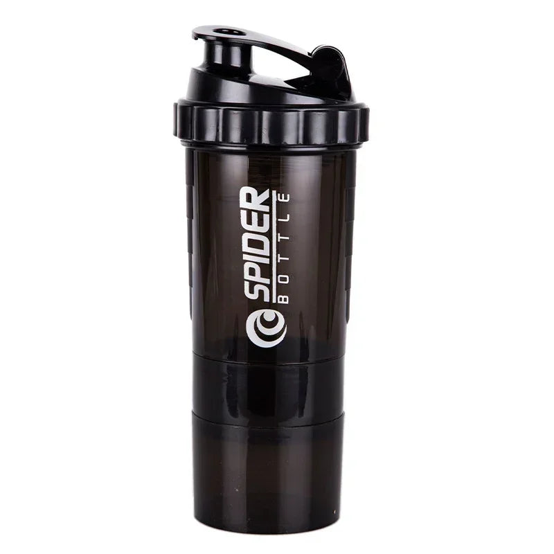 550ml 3 Layer Shaker Bottle Protein Mixing Shake Cup Sports Fitness Water Cup Scaled Plastic Water Bottles with Medicine Box Hot