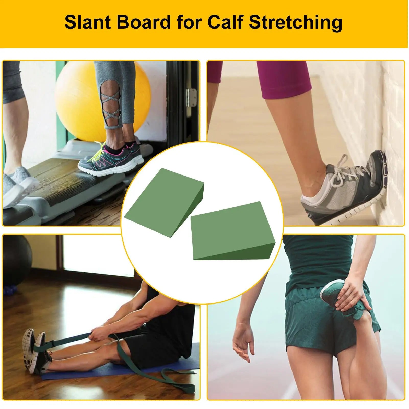 Yoga Wedge Block 2PCS EVA Foam Lightweight Supportive Squat Wedges for Pilates Plank Fitness Foot Rehab Balance Strength Trainin