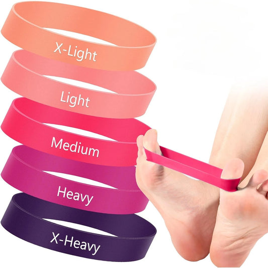 5pcs Toe Stretch Bands, Big Toe Spacers, Finger Resistance Stretchers, Women Men Foot Thumb Yoga Bands Finger Exercise Straps