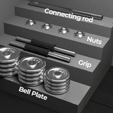 10/20 kg adjustable dumbbell set, chrome-plated dumbbells, ideal for fitness enthusiasts for strength training