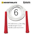 6mm thick PVC jump rope 140 gram 80A with core thread vinyl cord rope 15.5cm long handle NEVERTOOLATE  hitt exercise fitness