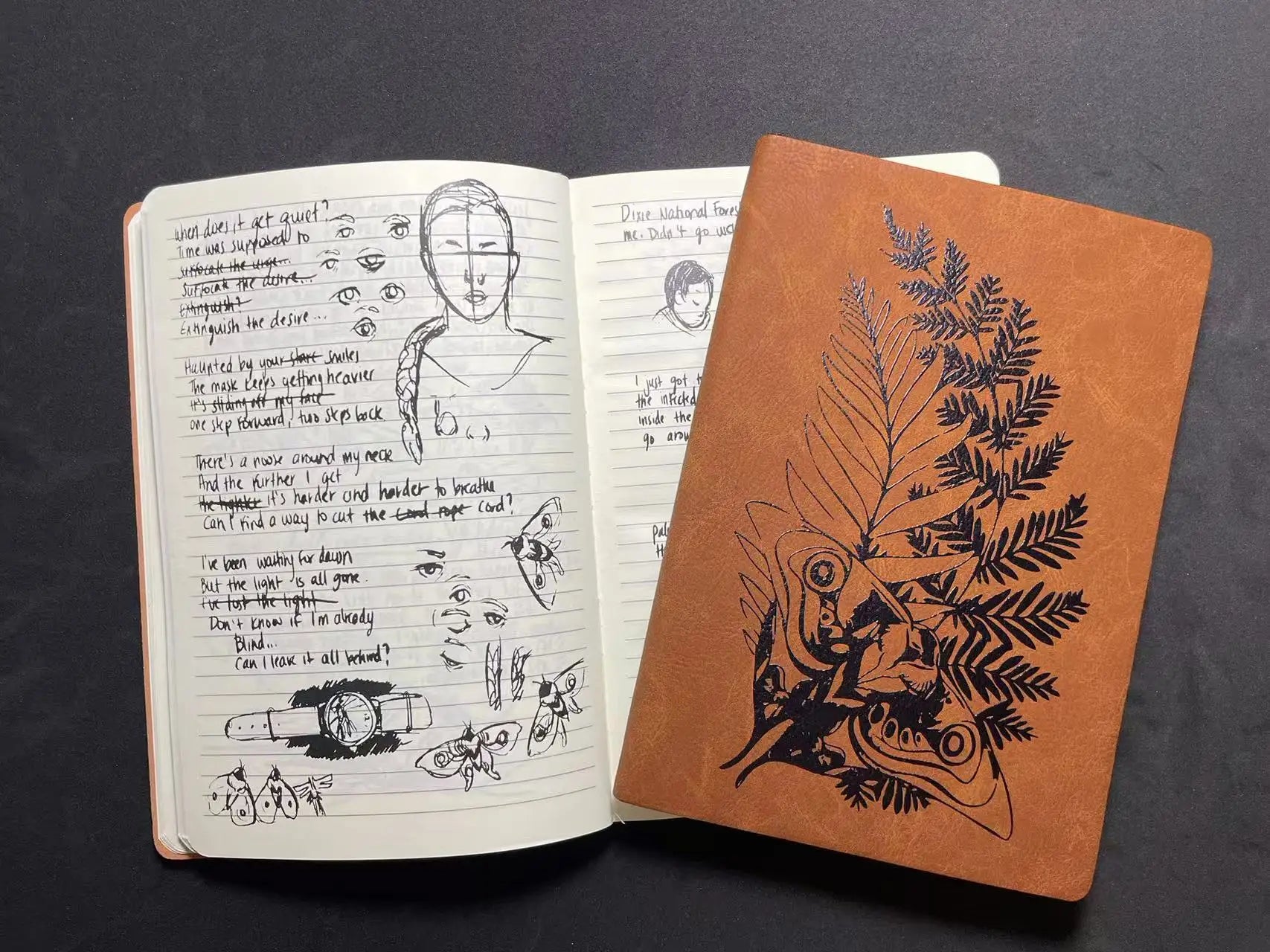 TLOU Ellie's Tattoo Notebook / Journal laser engraved on leatherette. Travel journal / diary.