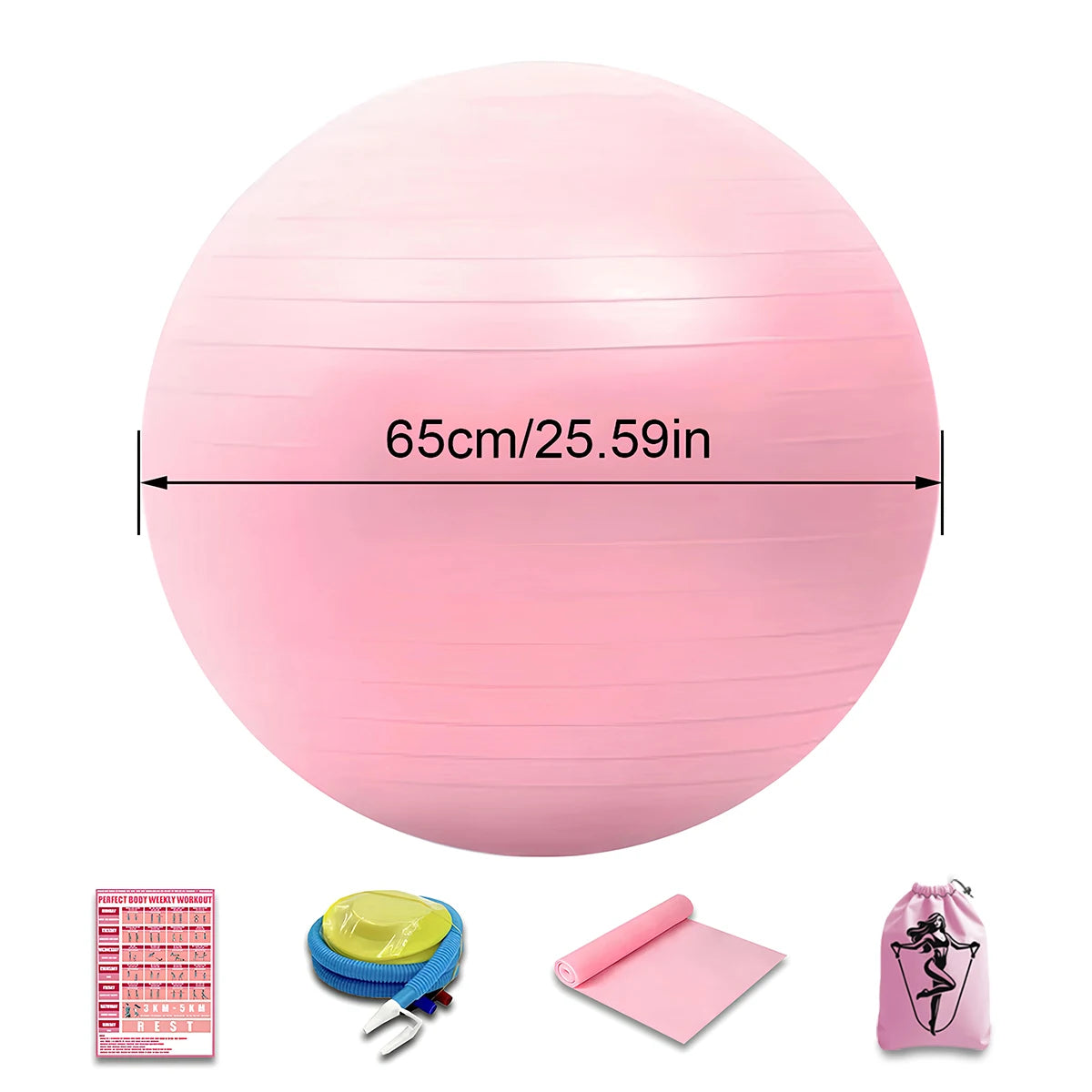 5pcs Yoga Ball Set for Gymnastics, Balance Training, Body Shaping and Thickening Durable Fitness Balls Home Fitness Supplies