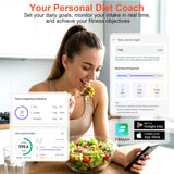 Smart Kitchen Scale Connects to Mobile App for Food Calorie Calculation Fitness Weight Loss Body Management,11 lb / 5kg