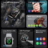 2026 New Military Smart Watch Men 3ATM Outdoor Sports Fitness Tracker Blood Pressure Health Monitoring BT Call GPS Smartwatch