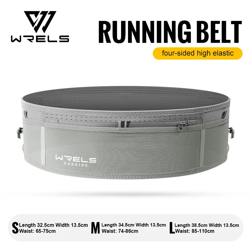 WRELS Men Women Elastic Outdoor Running Waist Belt Slim Sports Fanny Pack Invisible Waist Bag Lightweight Fitness Waist Belt