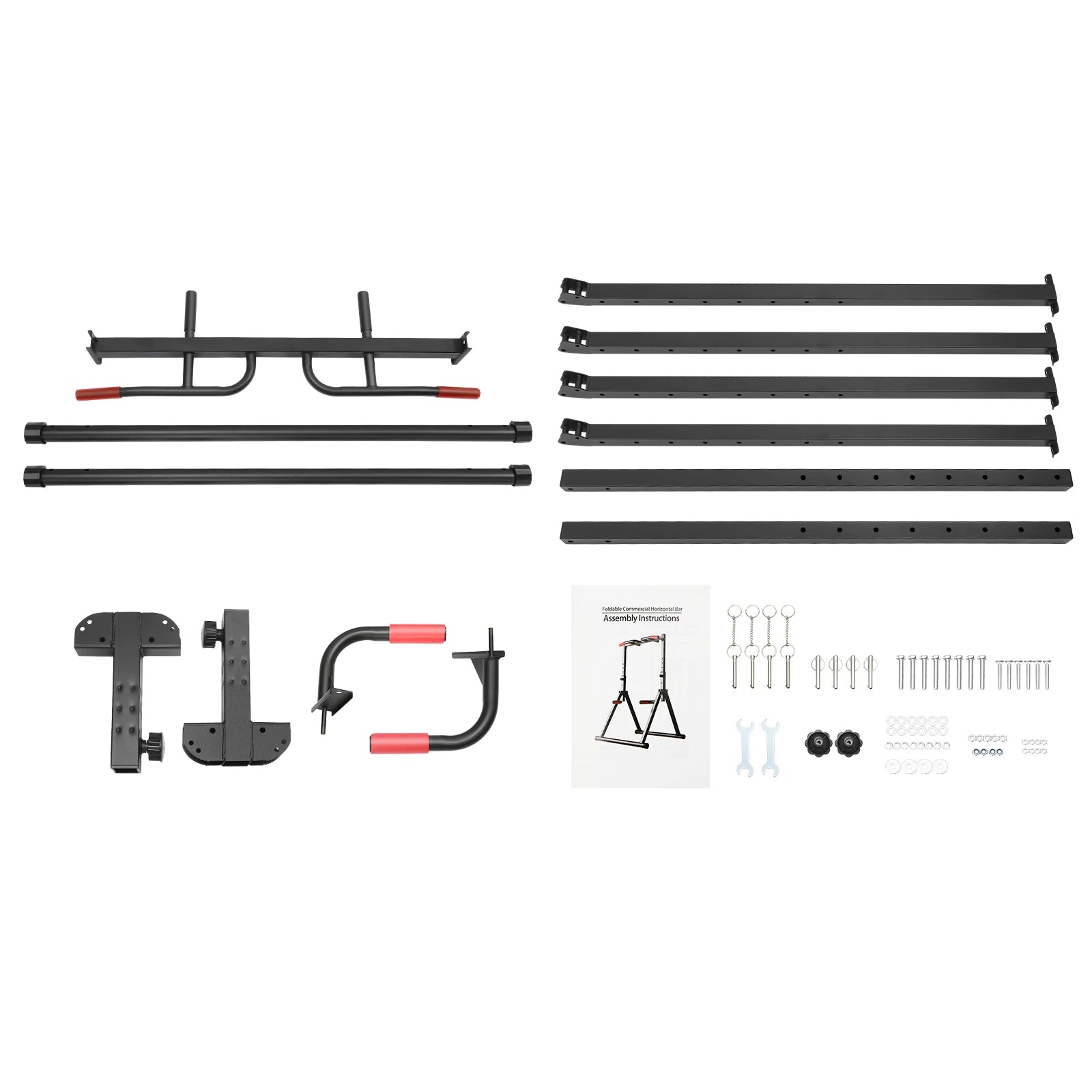 Home Gym Adjustable Horizontal Bar for Pull-Ups/Inverted Rows - Smooth Surface, Stable Triangular Structure