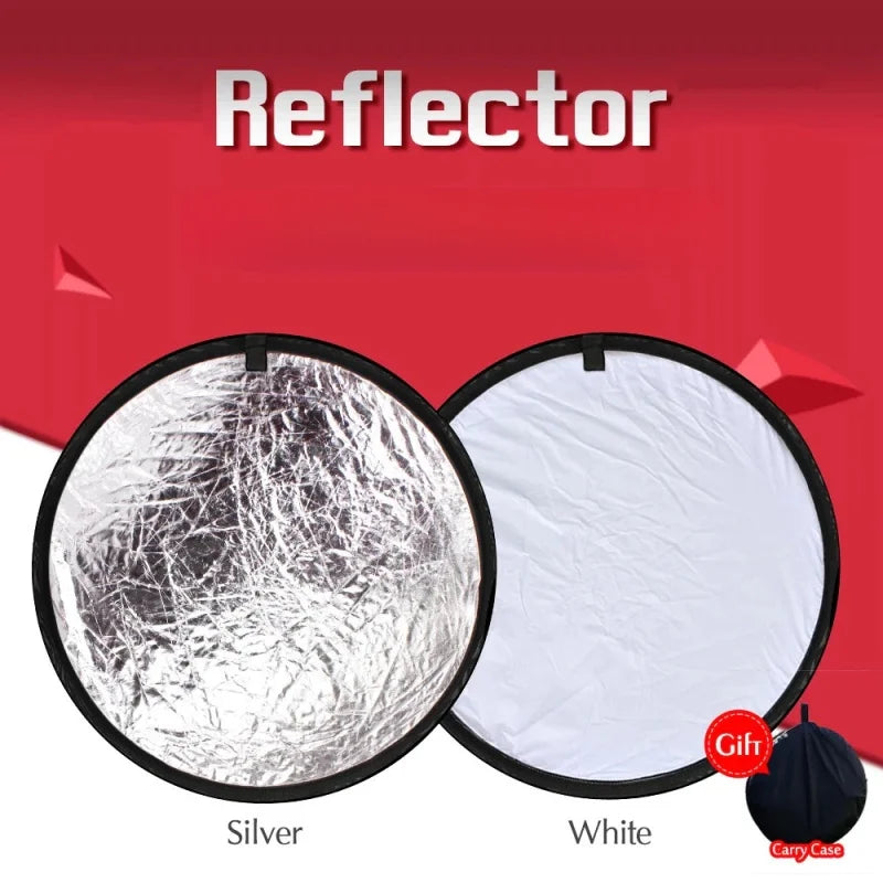 80CM Portable Fill Light Board with Storage Bag Foldable 2 in 1 Photography Reflector Utdoor Diffuser Board for Camera