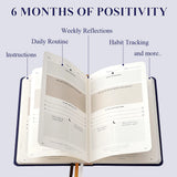 1Pc Daily Gratitude Wellness Journal For Mood Mental Health With Prompts Mindfulness Happiness A5 Reflection Notebook With Pen