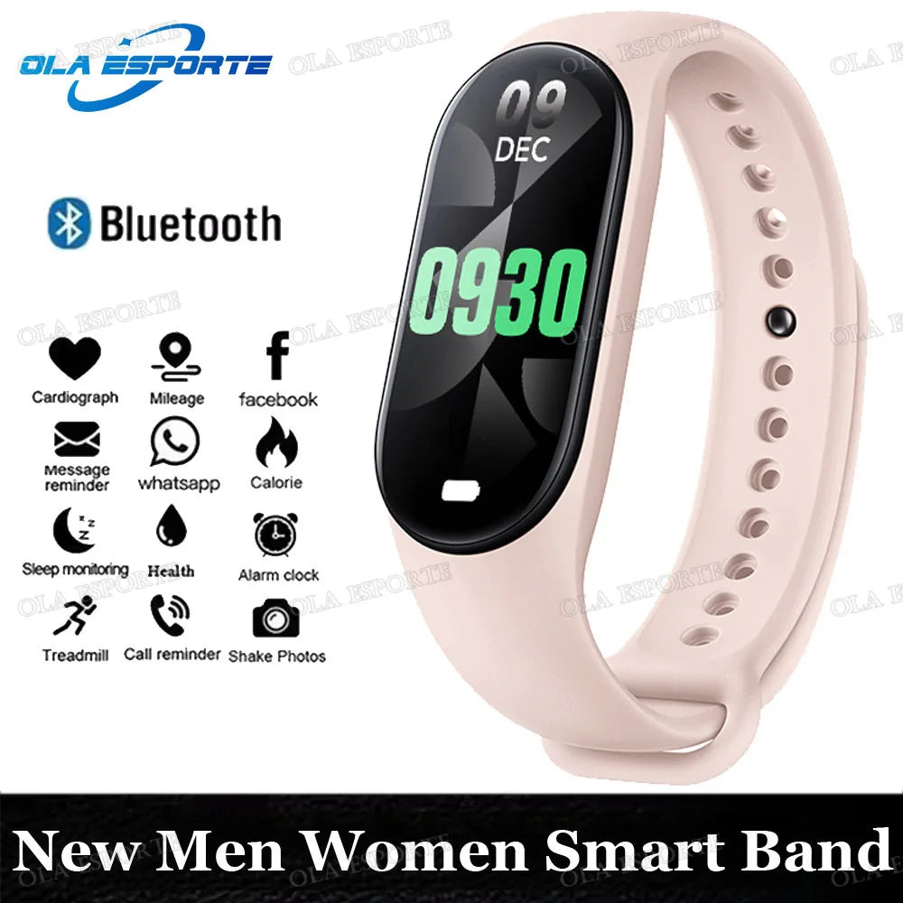 M7 Smart Watch Heart Rate Blood Pressure Monitoring AMOLED Screen Smart Wristband Fitness Tracker For Men Women Sport Bracelet
