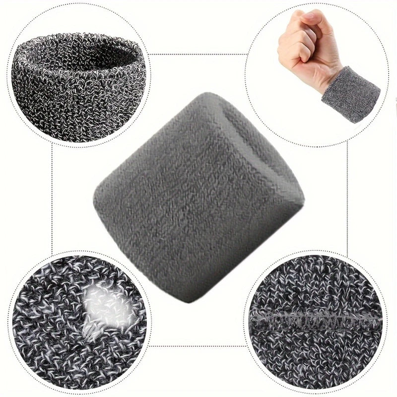 1pair Sweat-Absorbent Wristbands for Sports, Fitness, Gym & Workouts