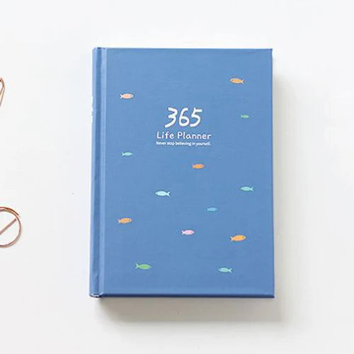 365 Planner Notebook Colorful Inner Page Illustration Daily Yearly Plan Diary Book Record Life Agenda Journal Notepads