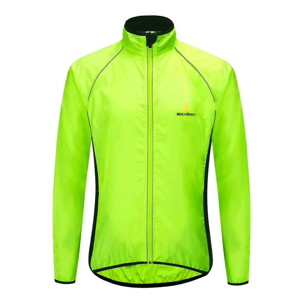 WOSAWE Men Windproof Waterproof Reflective Cycling Jacket MTB Bicycle Long Sleeve Windbreaker Sleeveless Vest Bike Coat Jersey