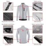 WOSAWE Men's Fully Reflective Jacket Outdoor Lightweight Windbreaker MTB Bike Hooded Rain Jacket Running Fishing Cycling Coat
