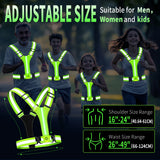LED Night Running Vest Reflective Cycling Walking Highlight Security Vests USB Rechargeable Safety Straps for Kids Adults Biking