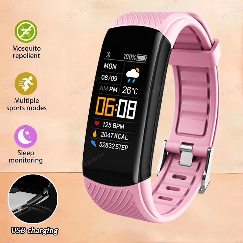Smart Fitness Tracker Watch Heart Rate Monitor Sleep Steps Swim Waterproof Health Exercise Bracelet For Men Women Smartwatch New