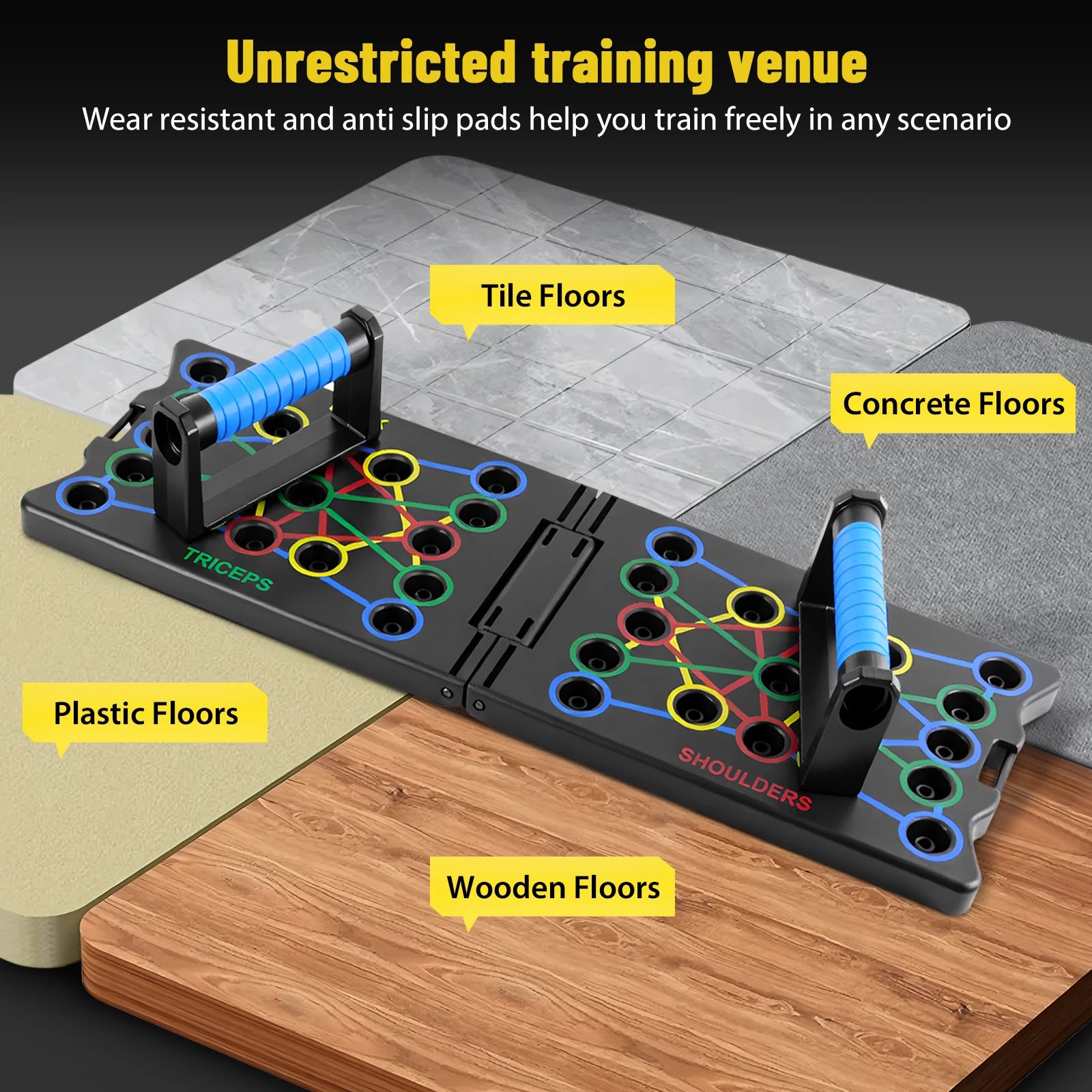 Push Up Board with Handles and Ropes 24-in-1 Multi-Function Home Gym Equipment for Chest, Shoulder & Triceps Workout Strength