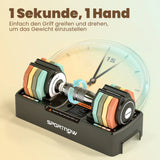 Adjustable dumbbell set, 1-5 kg dambbells, with quick-adjust storage area, non-briefs hand to save space