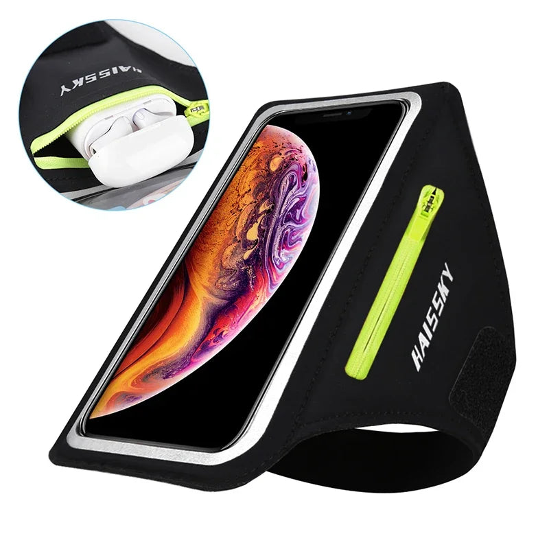 HAISSKY Running Sport Armbands For iPhone 17 16 15 14 13 Pro Max 15 Plus 16e 17 Air  iphone 11 case Pocket Arm Bag Pouch